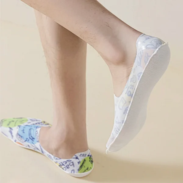 Sd96aa2f5ad6f41c8b184ee4f884cca05L.webp Men's No-Show Socks Summer - Ice Silk Anti-Slip Invisible Socks, Breathable Anti Odor Thin Non-Slip Heel for Casual & Sports